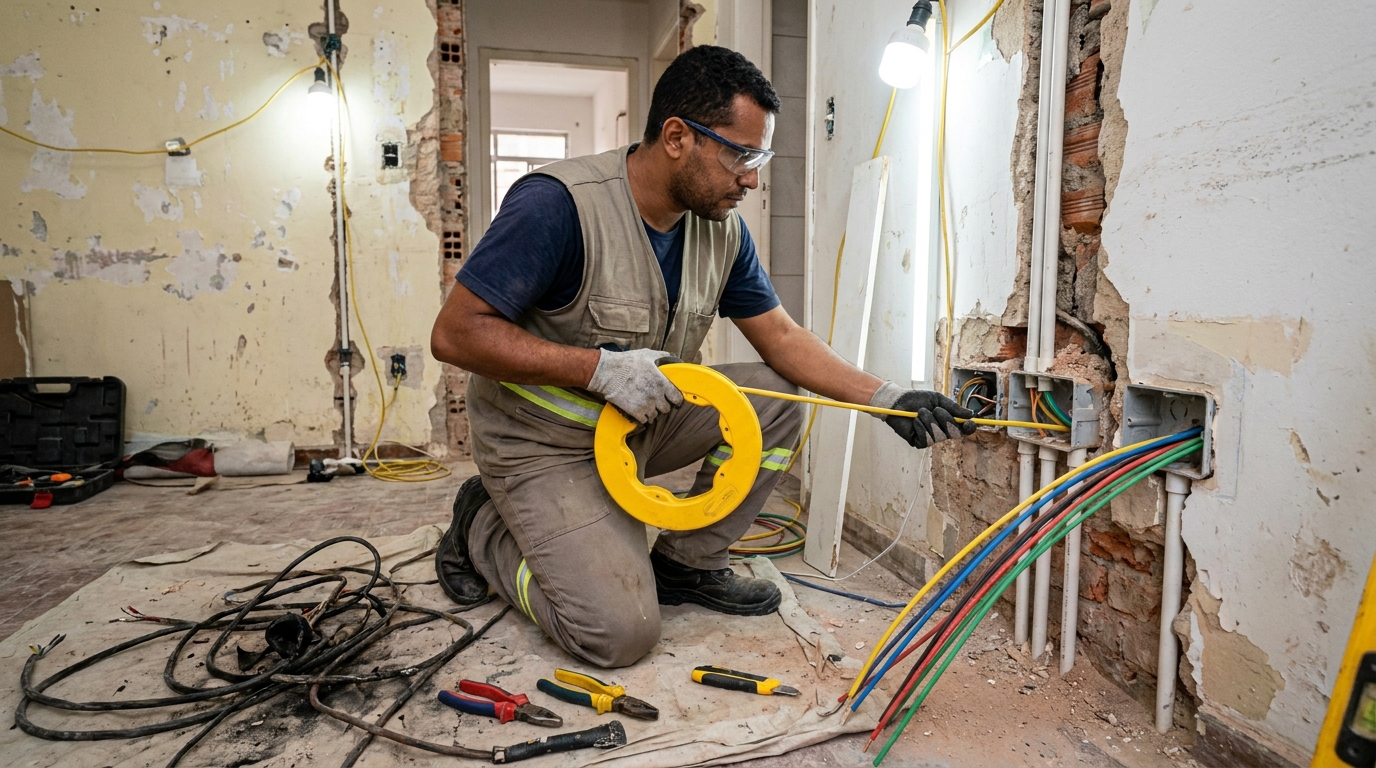 Troca de fiacao eletrica profissional em Suzano‑SP